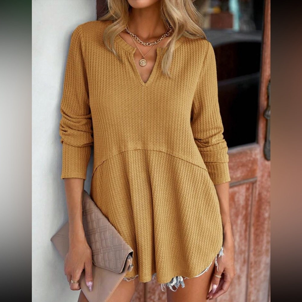 Boho dusty pink notched neck blouse - Picture 6 of 16